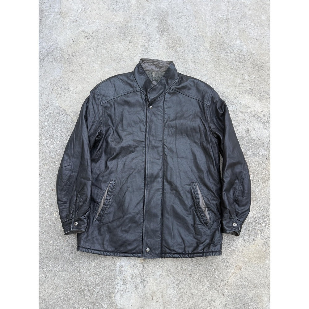 Remy Leather Jacket Mens 42 Black Made In USA Thermolite Lined Moto Coat